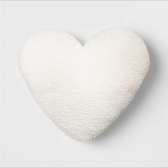 Threshold Other - Oversized Teddy Boucle Heart Throw Pillow Ivory - Threshold™